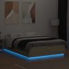 Vidaxl Estructura Cama Con Luces Led Madera Roble Sonoma 150x200 Cm Marrón