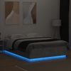 Vidaxl Estructura Cama Con Luces Led Madera Gris Hormigón 150x200 Cm