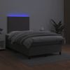 Vidaxl Cama Box Spring Con Colchón Led Cuero Sintético Gris 120x190 Cm