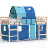 Vidaxl Cama Alta Para Niños Con Túnel Madera Pino Azul 90x200 Cm