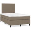 Vidaxl Cama Box Spring Con Colchón Y Led Tela Gris Taupe 120x190 Cm Gris Topo