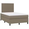 Vidaxl Cama Box Spring Con Colchón Y Led Tela Gris Taupe 120x190 Cm Gris Topo