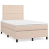 Vidaxl Cama Box Spring Colchón Led Cuero Sintético Capuchino 120x190cm Marrón