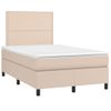 Vidaxl Cama Box Spring Colchón Led Cuero Sintético Capuchino 120x190cm Marrón