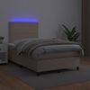 Vidaxl Cama Box Spring Colchón Led Cuero Sintético Capuchino 120x190cm Marrón