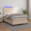 Vidaxl Cama Box Spring Colchón Led Cuero Sintético Capuchino 120x190cm Marrón