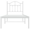 Vidaxl Estructura De Cama De Metal Con Cabecero Blanco 75x190 Cm