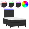 Vidaxl Cama Box Spring Con Colchón Led Cuero Sintético Negro 120x190cm