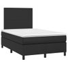 Vidaxl Cama Box Spring Con Colchón Led Cuero Sintético Negro 120x190cm