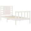 Vidaxl Estructura De Cama Con Cabecero Madera Maciza Blanco 100x200 Cm