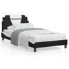 Vidaxl Estructura Cama Con Led Cuero Sintético Negro Blanco 100x200 Cm