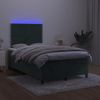 Vidaxl Cama Box Spring Colchón Y Led Terciopelo Verde Oscuro 120x190cm