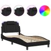 Vidaxl Estructura Cama Con Luces Led Cuero Sintético Negro 80x200 Cm