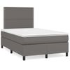 Vidaxl Cama Box Spring Con Colchón Led Cuero Sintético Gris 120x190 Cm