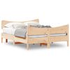 Vidaxl Estructura De Cama Con Cabecero Madera Maciza Pino 135x190 Cm Marrón