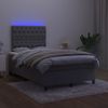 Vidaxl Cama Box Spring Colchón Y Led Terciopelo Gris Oscuro 120x190 Cm