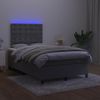 Vidaxl Cama Box Spring Colchón Y Led Terciopelo Gris Oscuro 120x190 Cm