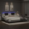 Vidaxl Estructura Cama Con Led Cuero Sintético Blanco Negro 200x200 Cm