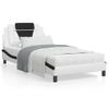 Vidaxl Estructura De Cama Con Cabecero Cuero Sintético Blanco Y Negro