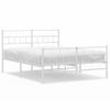 Vidaxl Estructura Cama Metal Cabecero Y Estribo Blanco 140x190 Cm