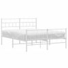 Vidaxl Estructura Cama Metal Cabecero Y Estribo Blanco 140x190 Cm