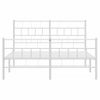 Vidaxl Estructura Cama Metal Cabecero Y Estribo Blanco 140x190 Cm