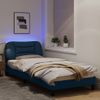 Vidaxl Estructura De Cama Con Luces Led Tela Azul 80x200 Cm