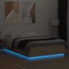 Vidaxl Estructura Cama Con Luces Led Madera Roble Sonoma 160x200 Cm Marrón