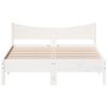 Vidaxl Estructura De Cama De Madera Maciza De Pino Blanco 140x190 Cm