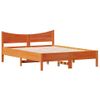 Vidaxl Estructura De Cama Madera Maciza Pino Marrón Cera 140x200 Cm