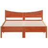 Vidaxl Estructura De Cama Madera Maciza Pino Marrón Cera 140x200 Cm