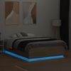 Vidaxl Estructura Cama Con Luces Led Madera Roble Sonoma 140x190 Cm Marrón