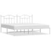 Vidaxl Estructura De Cama De Metal Con Cabecero Blanco 193x203 Cm