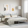 Vidaxl Estructura De Cama De Metal Con Cabecero Blanco 193x203 Cm