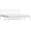 Vidaxl Estructura De Cama De Metal Con Cabecero Blanco 193x203 Cm