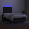 Vidaxl Cama Box Spring Con Colchón Y Luces Led Tela Negro 120x190 Cm