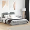 Vidaxl Estructura De Cama Cabecero Luces Led Gris Sonoma 140x190 Cm