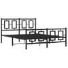 Vidaxl Estructura De Cama Cabecero Y Estribo Metal Negro 140x190 Cm