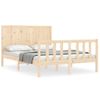 Vidaxl Estructura De Cama Con Cabecero Madera Maciza 140x190 Cm Marrón