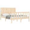 Vidaxl Estructura De Cama Con Cabecero Madera Maciza 140x190 Cm Marrón