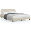 Vidaxl Estructura De Cama Con Cabecero De Tela Color Crema 140x190 Cm