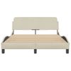 Vidaxl Estructura De Cama Con Cabecero De Tela Color Crema 140x190 Cm