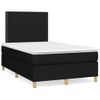 Vidaxl Cama Box Spring Con Colchón Y Luces Led Tela Negro 120x190 Cm