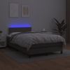 Vidaxl Cama Box Spring Con Colchón Led Cuero Sintético Gris 120x190 Cm