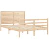 Vidaxl Estructura De Cama Con Cabecero Madera Maciza 140x200 Cm Marrón