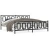 Vidaxl Estructura De Cama Cabecero Y Estribo Metal Negro 193x203 Cm