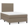 Vidaxl Cama Box Spring Con Colchón Y Led Tela Gris Taupe 120x190 Cm Gris Topo