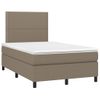 Vidaxl Cama Box Spring Con Colchón Y Led Tela Gris Taupe 120x190 Cm Gris Topo