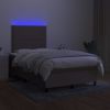 Vidaxl Cama Box Spring Con Colchón Y Led Tela Gris Taupe 120x190 Cm Gris Topo