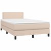 Vidaxl Cama Box Spring Colchón Led Cuero Sintético Capuchino 120x190cm Marrón